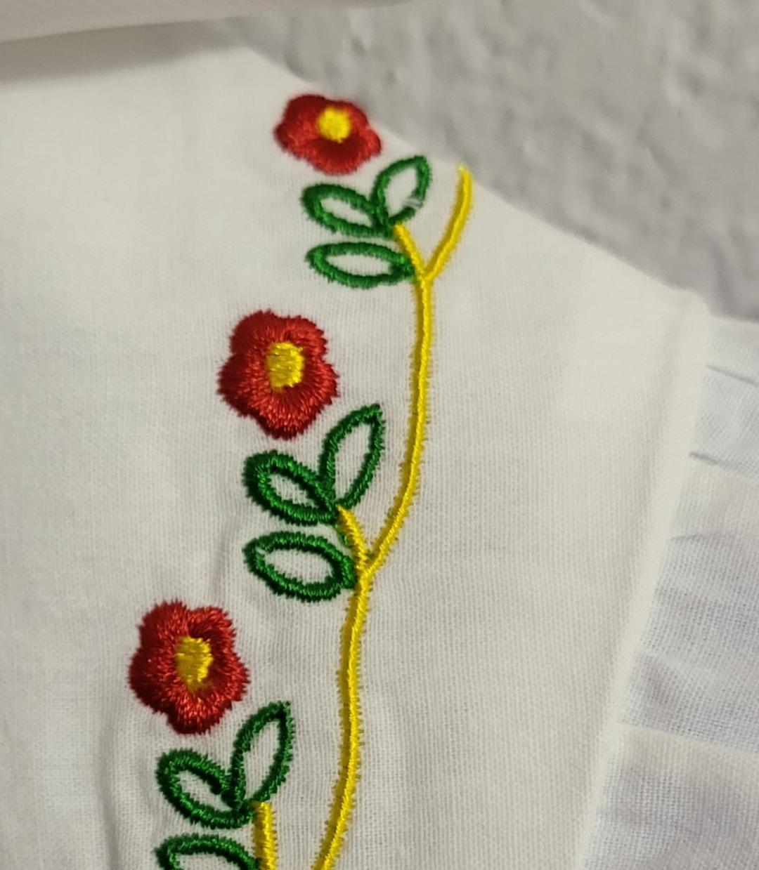 Plaid Floral Embroidered Lapel Romper