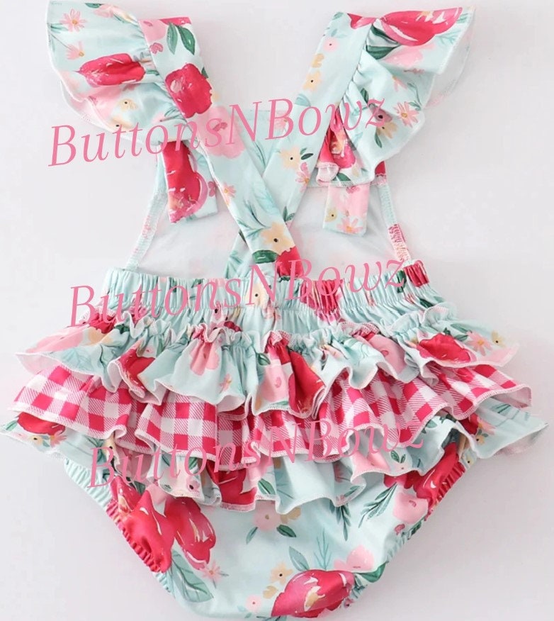 Mint Floral Romper