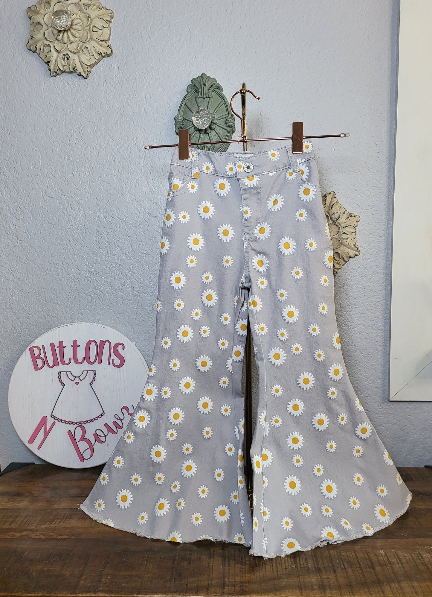 Daisy Print Bell-Bottoms