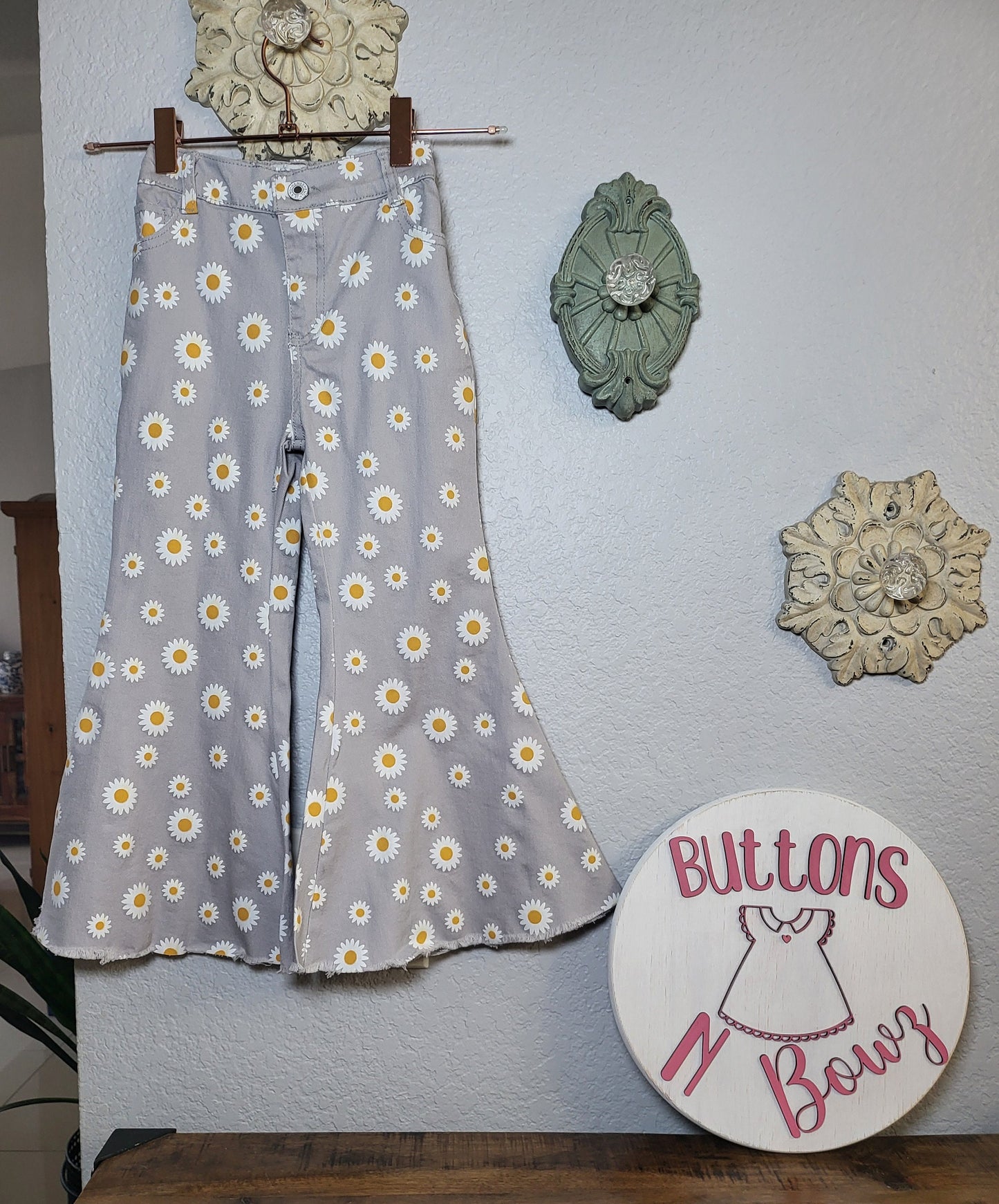 Daisy Print Bell-Bottoms
