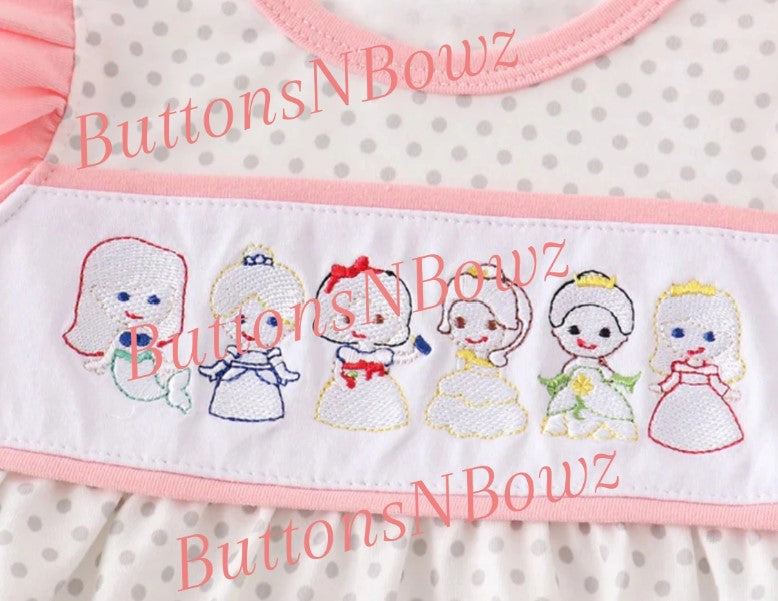 Princess Embroidered Bubble Romper