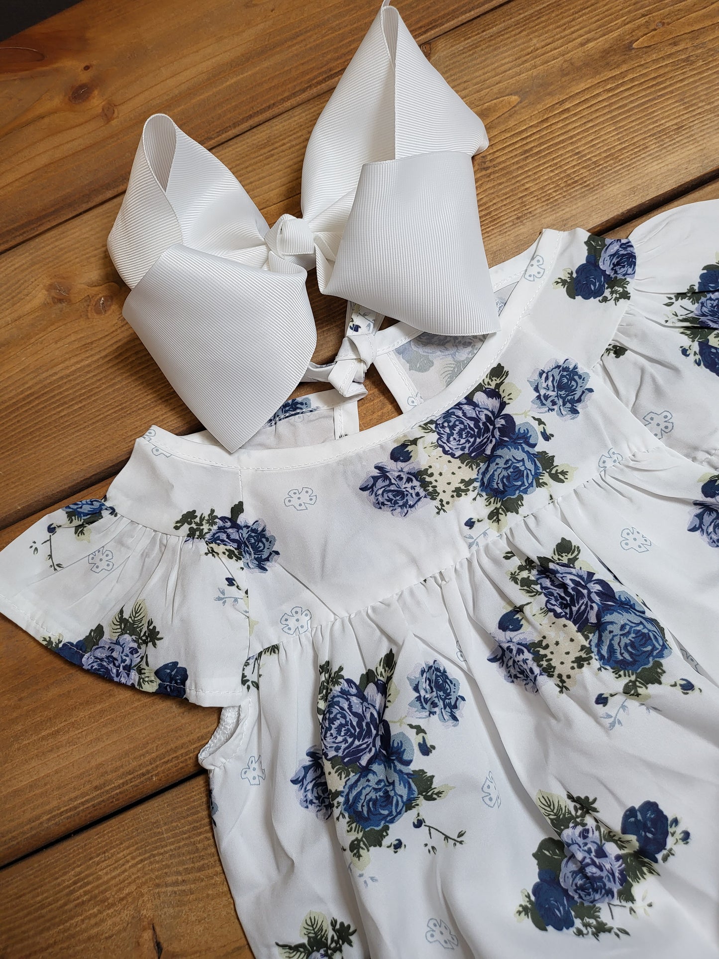 Summer Blue Floral Romper