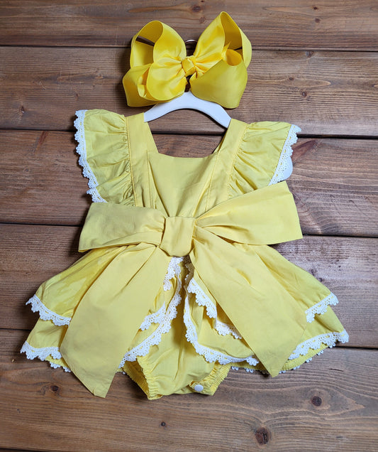 Yellow Bow Romper