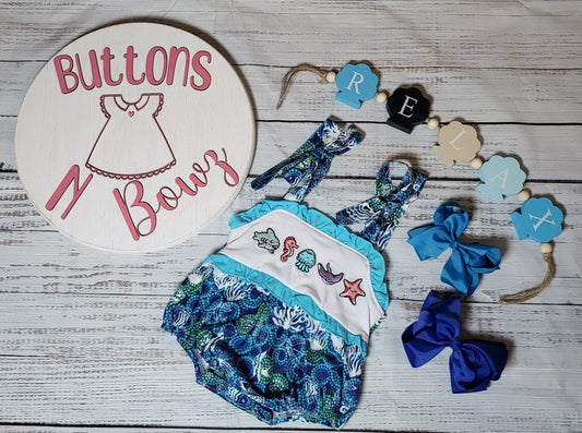 Seaside Smocked Bubble Romper