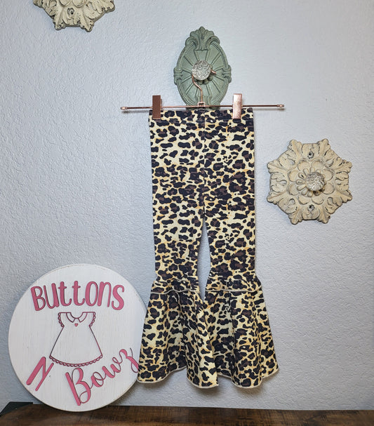 Leopard Bell-bottom Pants