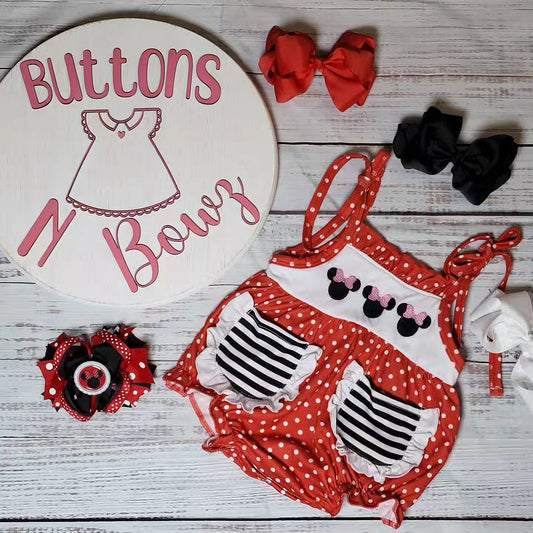 Red and White Minnie Bubble Romper