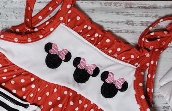 Red and White Minnie Bubble Romper