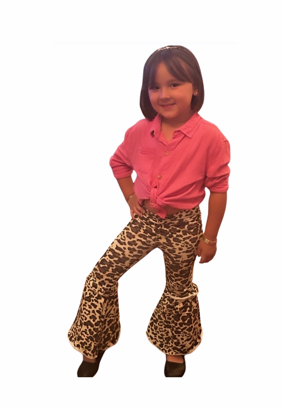 Leopard Bell-bottom Pants