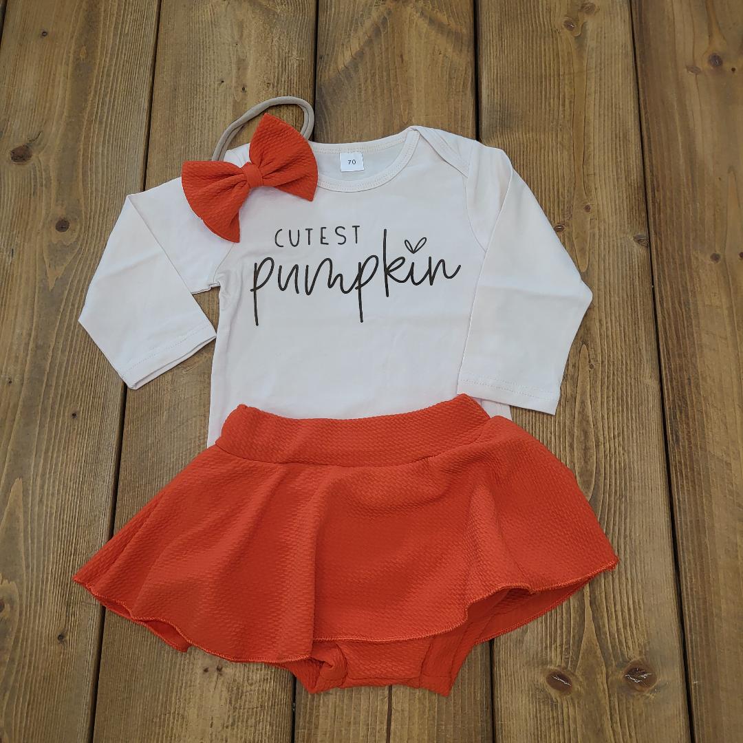 Cutest Pumpkin 3 piece set