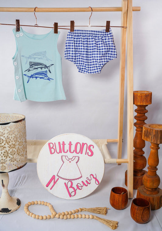Fishing with Daddy Embroidered Boy Set