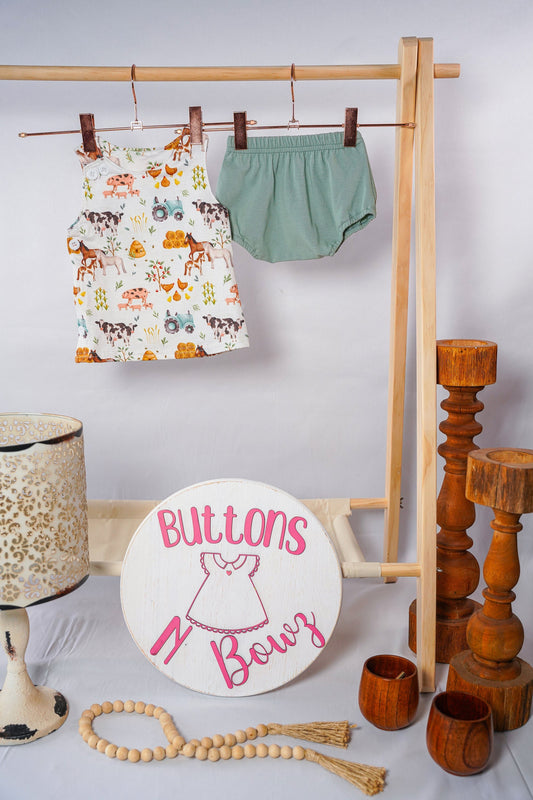 A Day at the Farm Embroidered Boy Set