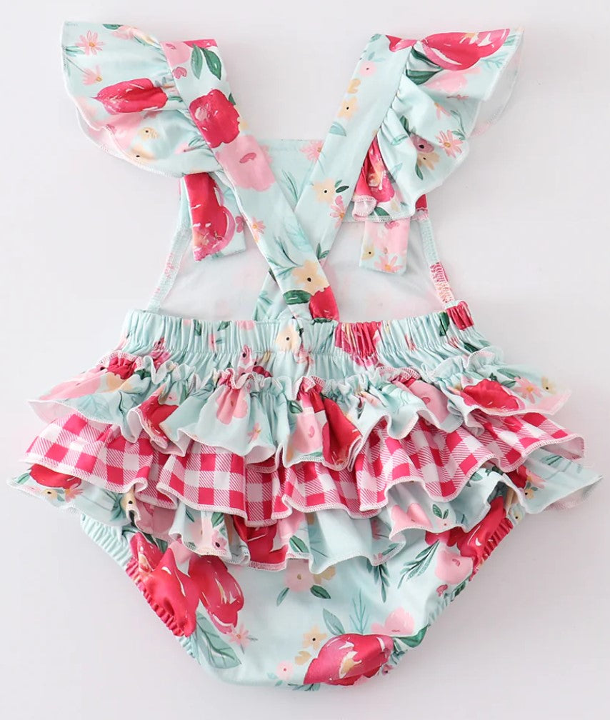 Mint Floral Romper