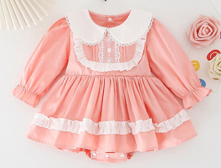 Ruffled Doll Collar Hem Dress