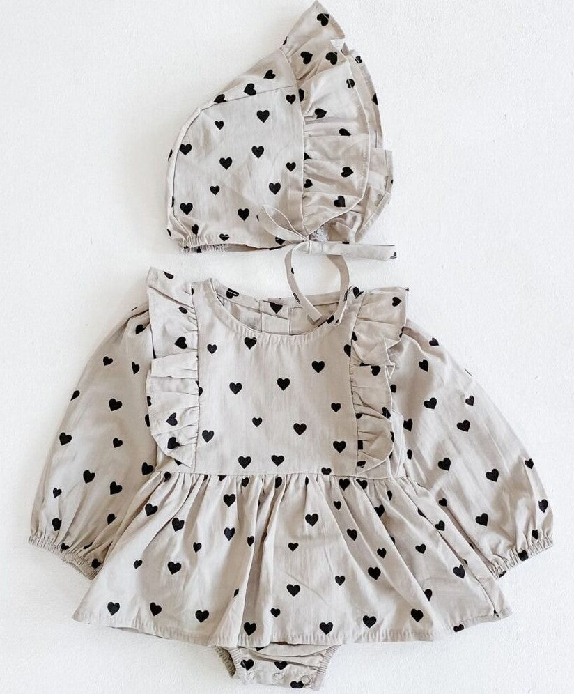 Polka Hearts Romper